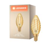 Ledvance Vintage 1906 LED E14 Kronljus Guld 1.5W 120lm - 824 Extra Varm Vit | Ersättare 12W