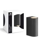 D'Lite Vägglampa Vossem Svart Up & Down| IP54 - Passande För 2x GU10