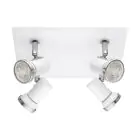 Eglo Taklampa Tamara 1 Stål Vit Krom 4x2.8W 4x250lm - 830 Varm Vit | IP44 - Inkl. 4x GU10